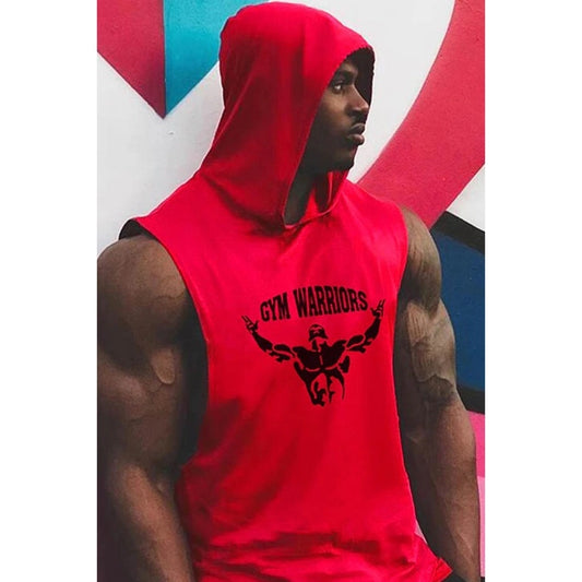 Gym Clothing Mens Bodybuilding Hooded Tank Top
